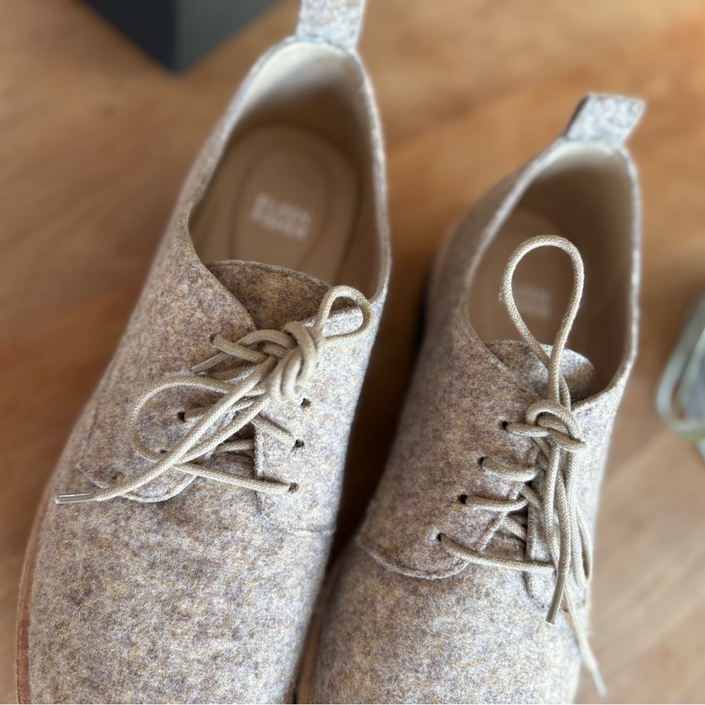 Eileen Fisher NIMS Felt Oatmeal Oxfords W11 • LIKE NIB • new dust bag included - Picture 13 of 17
